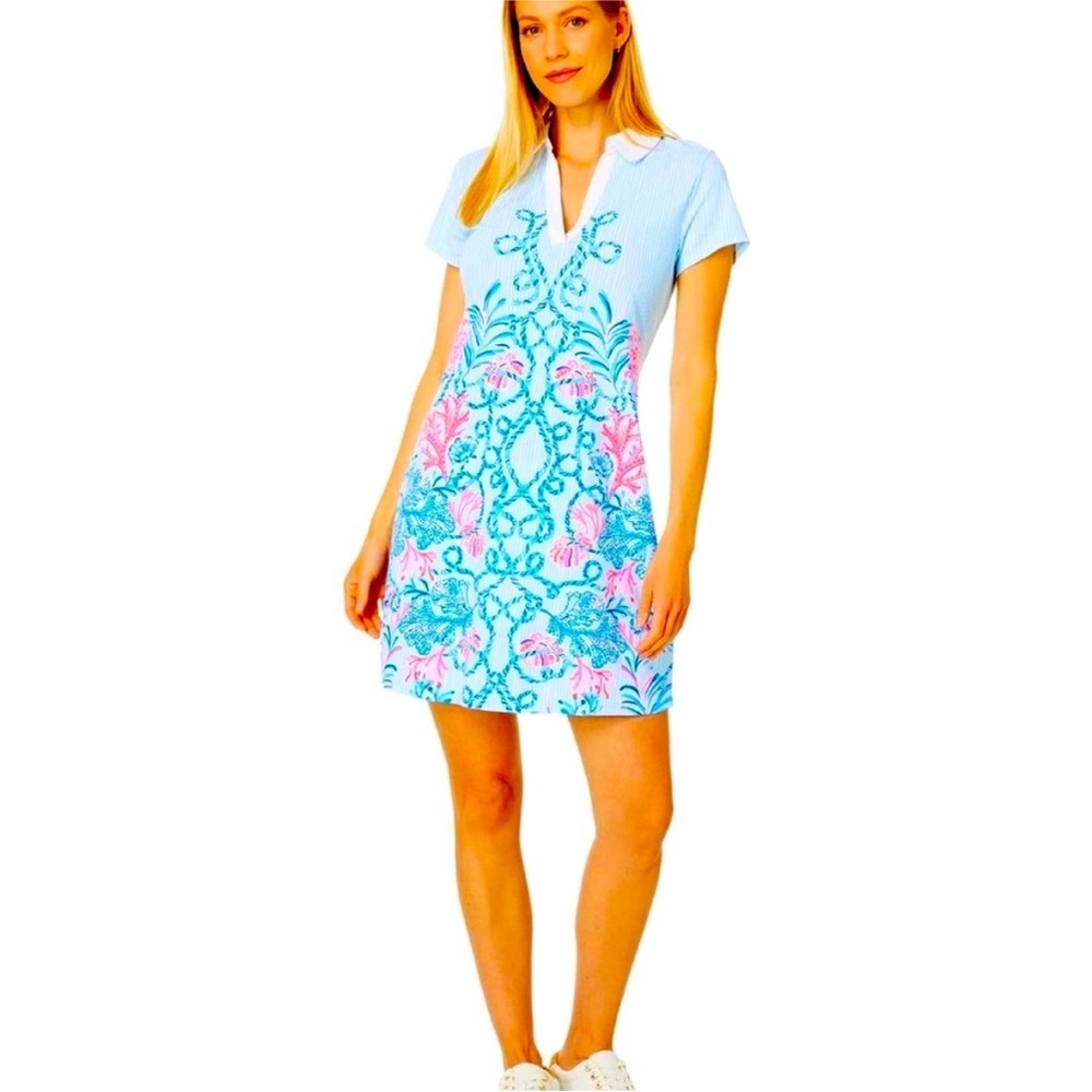 NWT Lilly Pulitzer Luxletic Cayo Costa Dress UPF50+ Multi Naut Today Size S